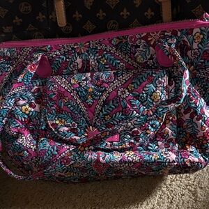 Vera Bradley Pink and Blue Floral Travel Bag